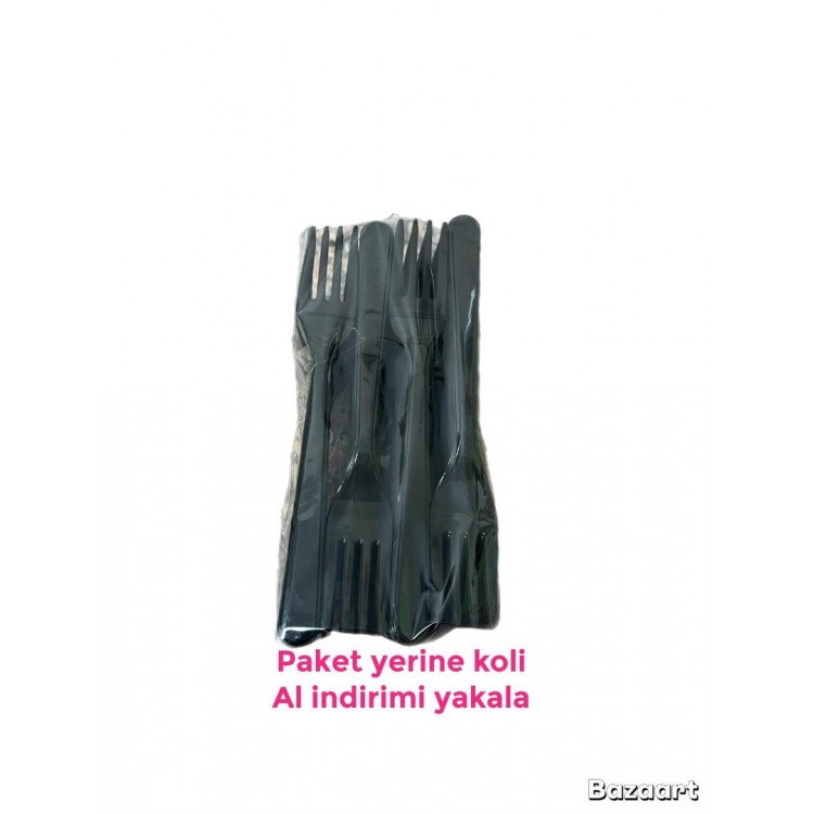 Plastik Çatal Siyah Lüx 100 Adet Plastik Çatal Siyah Lüx 100 Adet