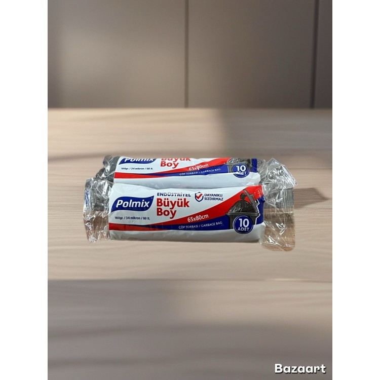 Polimix Endüstriyel Büyük Boy Çöp Torbası 500 Adet