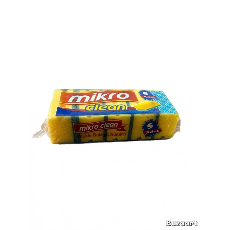Mikro Clean Oluklu Bulaşık Süngeri 5 Adet 1 Paket